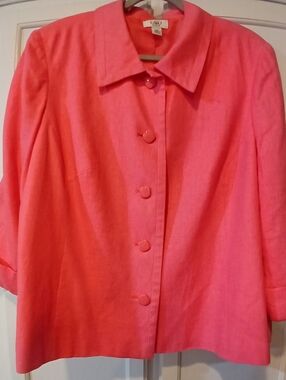 NWOT - CATO Women’s Pink Spring Jacket, Lined, Collared, Cuffed Sleeves 18W